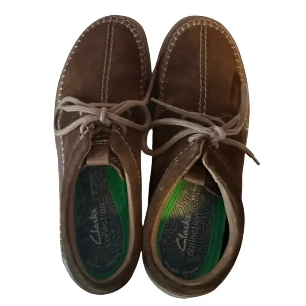 Clarks Hodson Seam Oxford Lace Up Suede Leather Shoes Size 9.5‎ Extreme Comfort